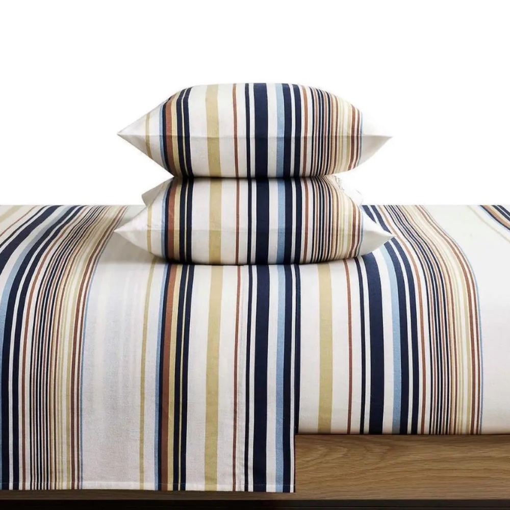 Pendleton 4-Piece Flannel Sheet Set Savanna Stripe California King - Picture 3 of 5